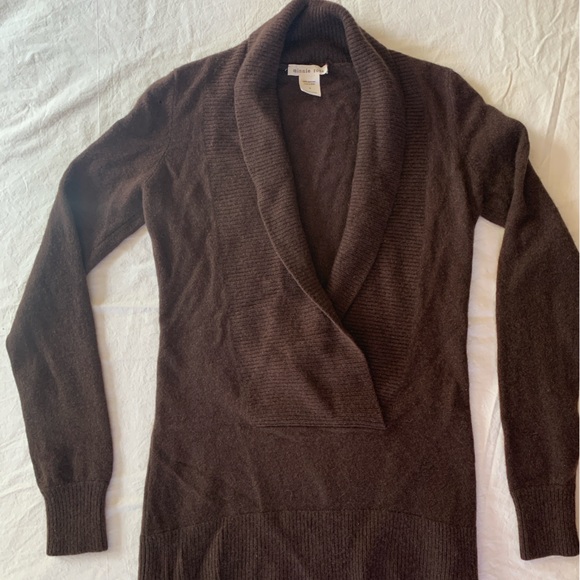 Minnie Rose Sweaters - Minnie Rose Cashmere Shawl Collar Cardigan in Dark Brown